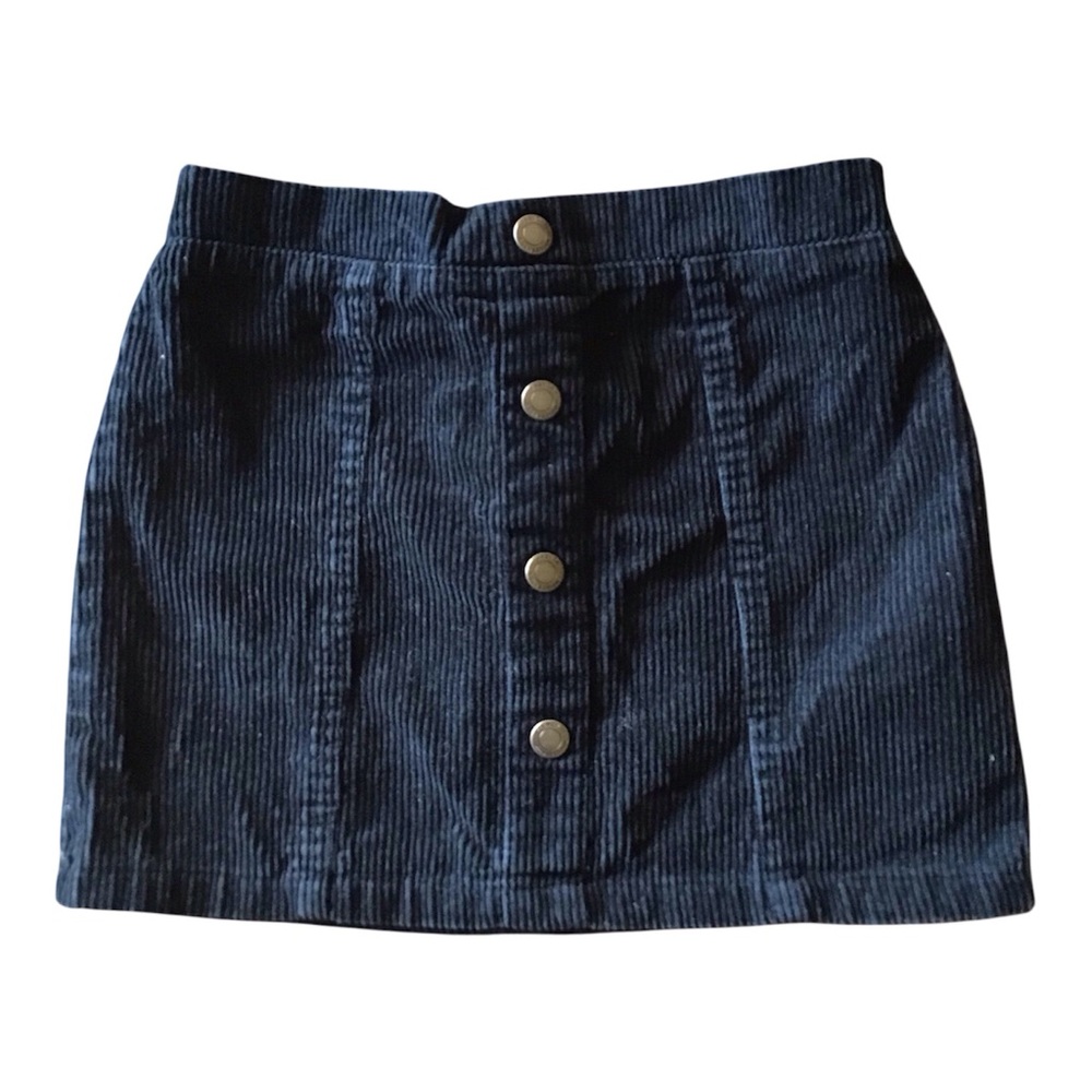 French Connection Girls Navy Corduroy A-Line Mini Skirt Size 6-7 Fall Nautical